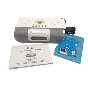 iLuv i177 Stereo Audio System for iPod Clock Radio With Box No Remote Tested